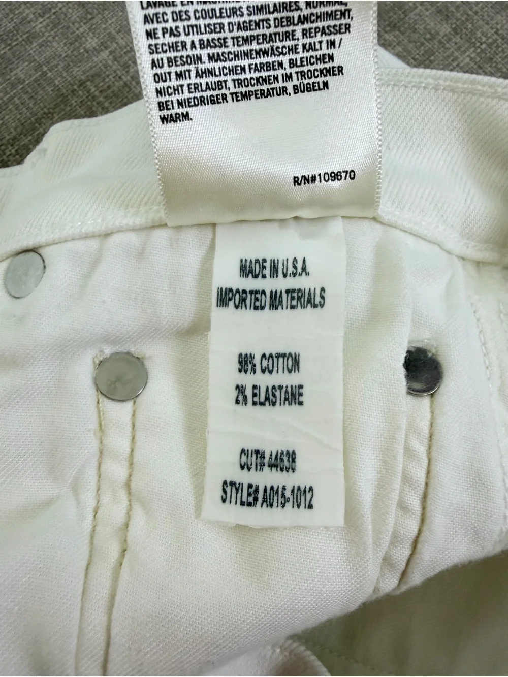 Agolde White Straight-Leg Distressed Jeans